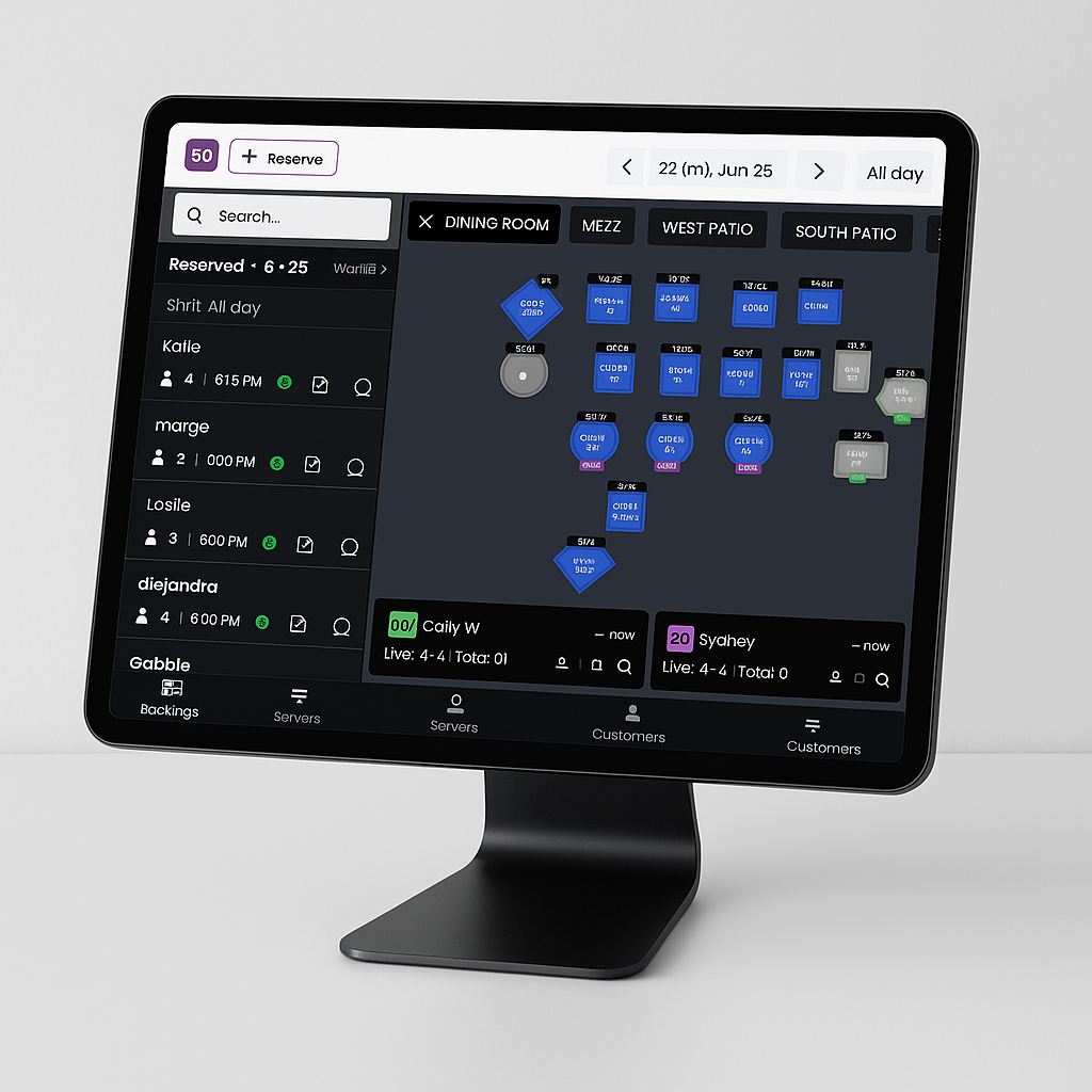 Restaurant host managing guest flow